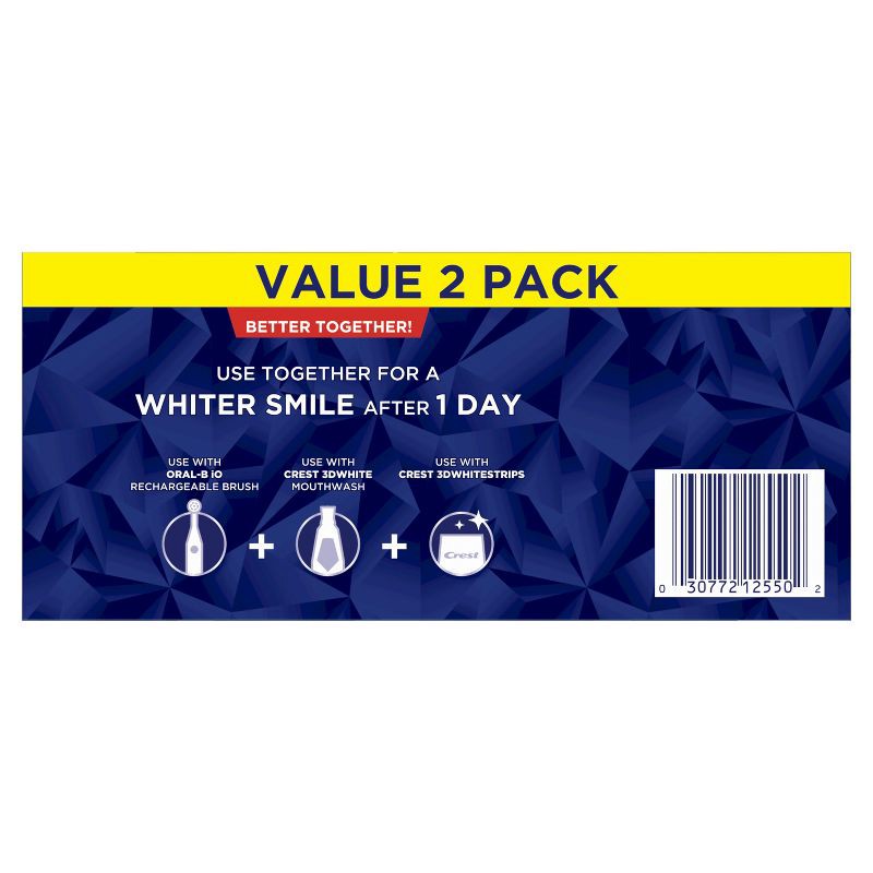 slide 2 of 10, Crest 3D White Advanced Teeth Whitening Toothpaste - Arctic Fresh - 3.3oz/2pk, 3.3 oz, 2 ct