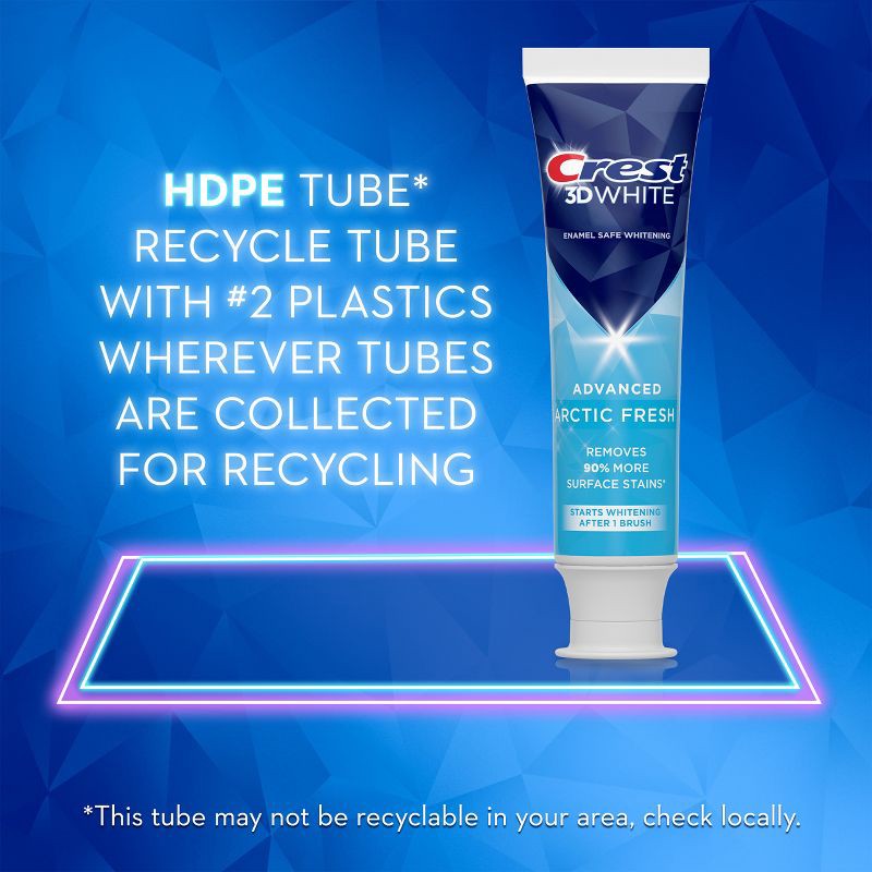 slide 8 of 10, Crest 3D White Advanced Teeth Whitening Toothpaste - Arctic Fresh - 3.3oz/2pk, 3.3 oz, 2 ct