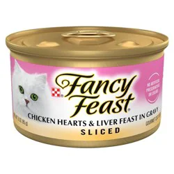 Purina Fancy Feast Sliced Gourmet Wet Cat Food Chicken Hearts & Liver Feast In Gravy - 3oz