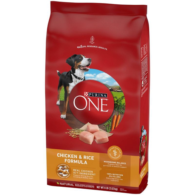 slide 6 of 8, Purina ONE SmartBlend Natural Dry Dog Food with Chicken & Rice - 8lbs, 8 lb