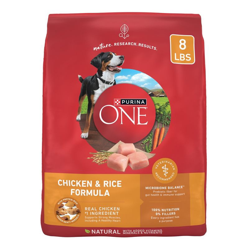 slide 1 of 9, Purina ONE SmartBlend Natural Dry Dog Food with Chicken & Rice - 8lbs, 8 lb