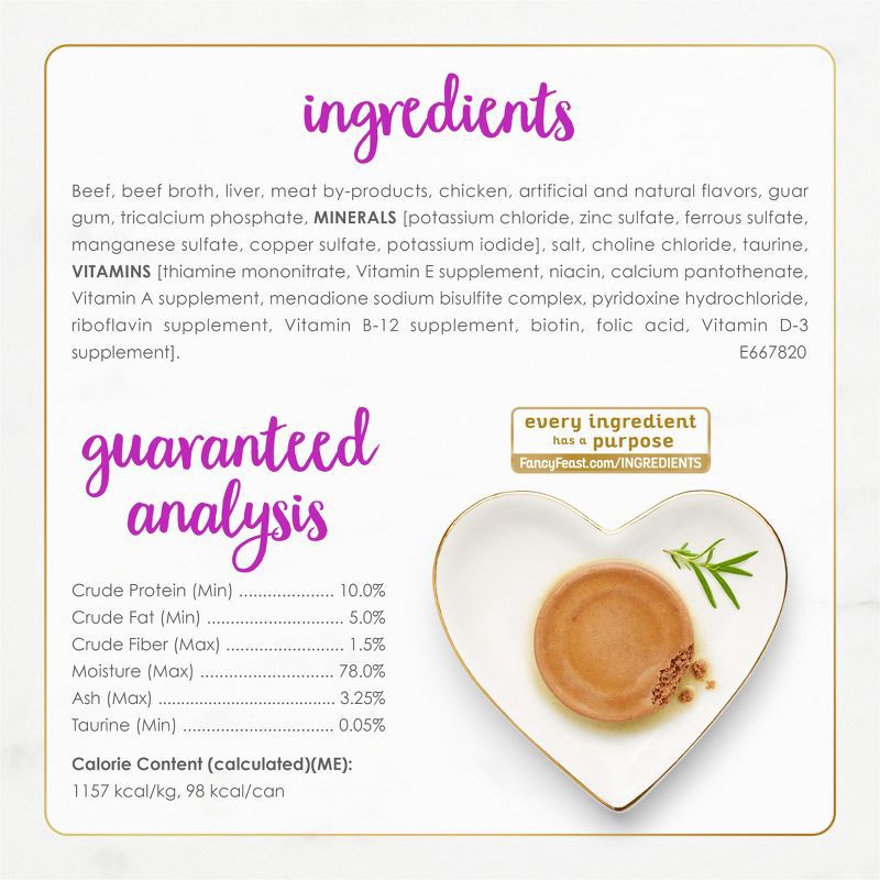 slide 6 of 9, Purina Fancy Feast Classic Paté Gourmet Wet Cat Food Tender Beef & Liver Feast - 3oz, 3 oz