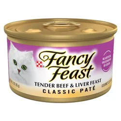 Purina Fancy Feast Classic Paté Gourmet Wet Cat Food Tender Beef & Liver Feast - 3oz