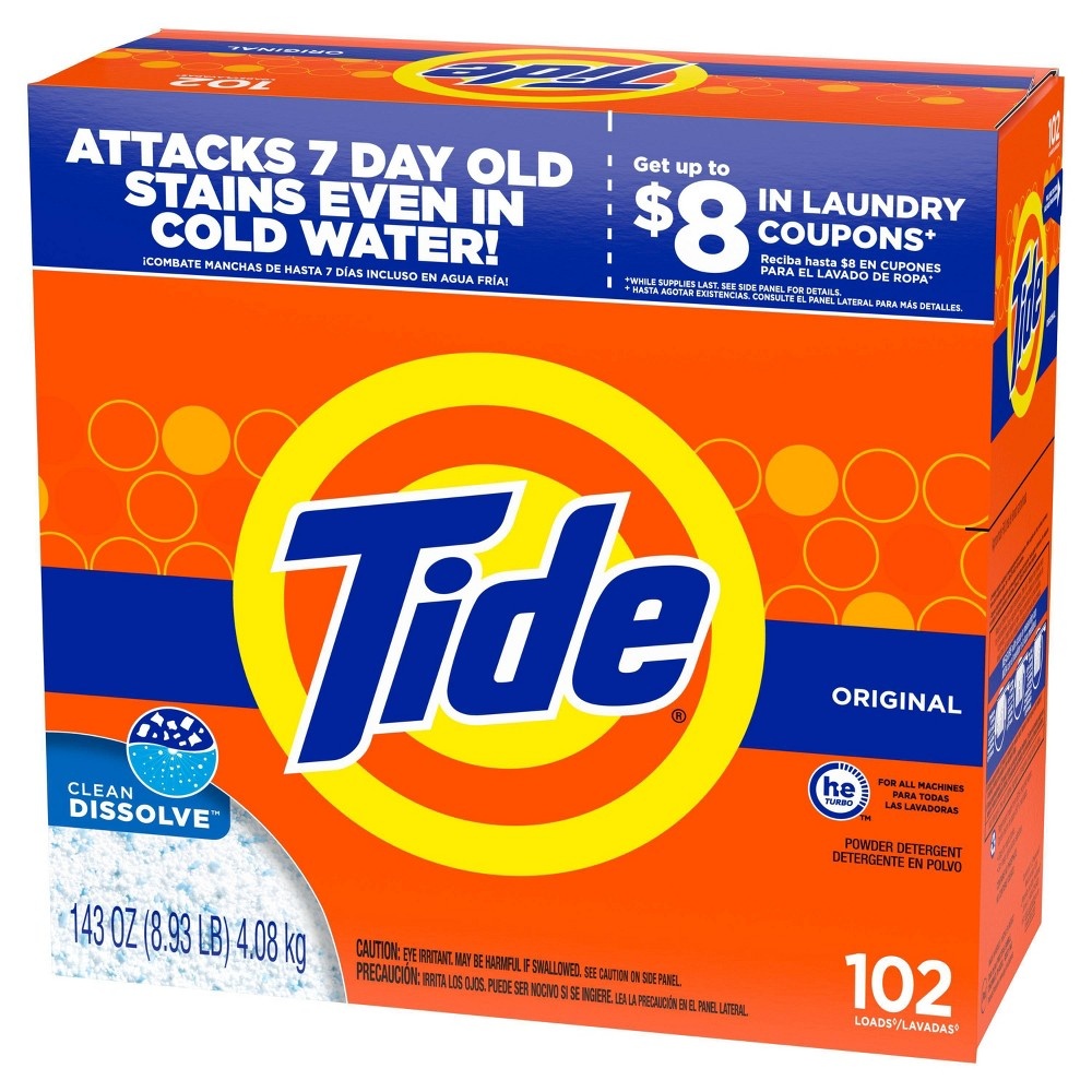 slide 3 of 4, Tide Turbo High Efficiency Powder Laundry Detergent - Original - 143oz, 143 oz