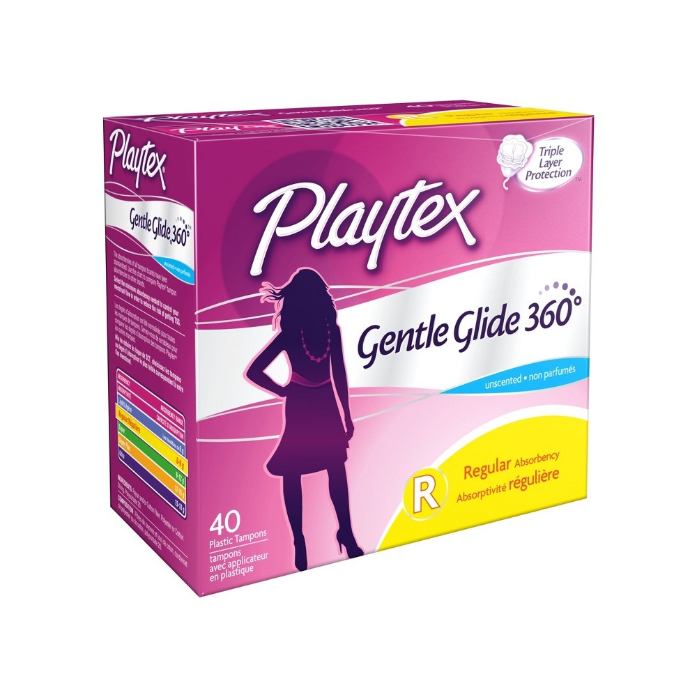 slide 2 of 4, Playtex Gentle Glide Unscented Regular, 40 ct