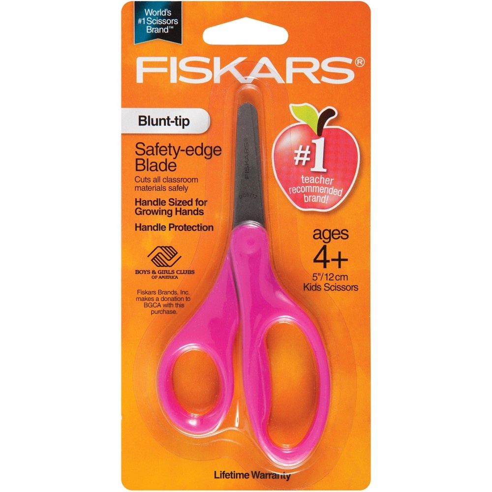 slide 5 of 13, Fiskars Blunt-Tip Kids Scissors, 5 in