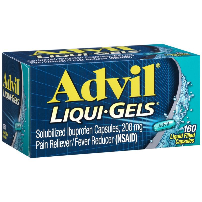 slide 1 of 9, Advil Liqui-Gels Pain Reliever/Fever Reducer Liquid Filled Capsules - Ibuprofen (NSAID) - 160ct, 160 ct