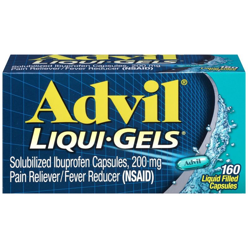 slide 7 of 9, Advil Liqui-Gels Pain Reliever/Fever Reducer Liquid Filled Capsules - Ibuprofen (NSAID) - 160ct, 160 ct