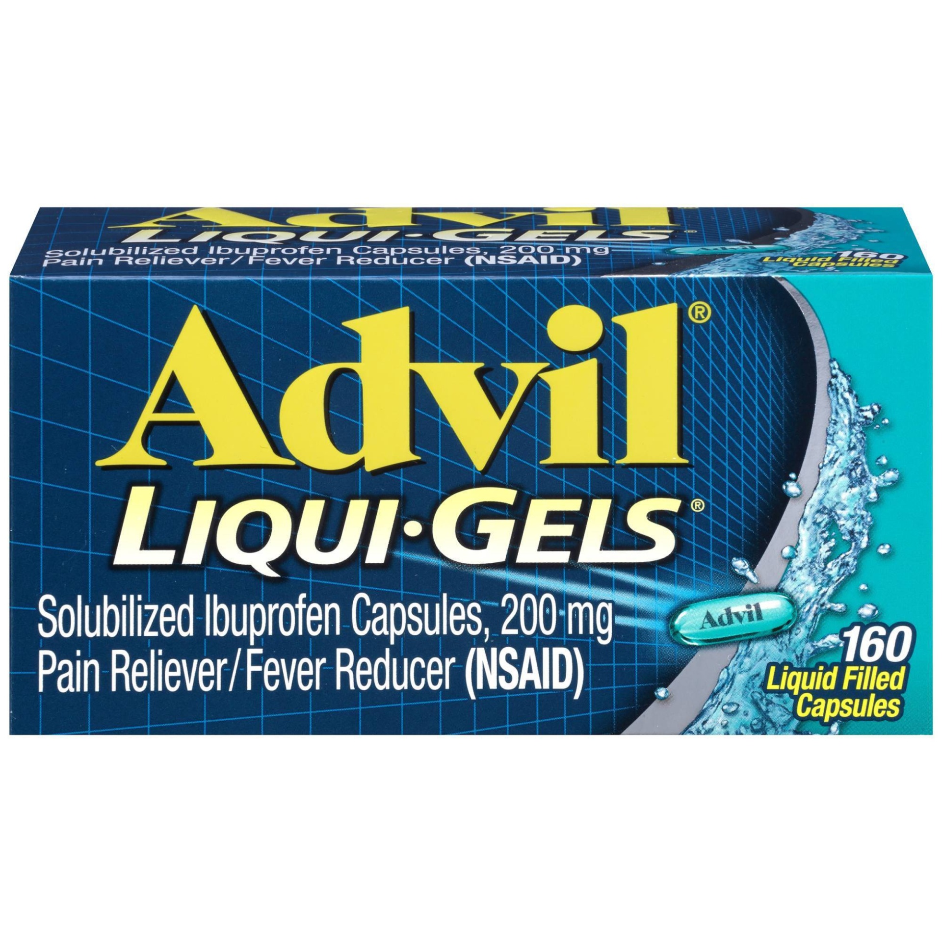 slide 1 of 9, Advil Liqui-Gels Pain Reliever/Fever Reducer Liquid Filled Capsules - Ibuprofen (NSAID) - 160ct, 160 ct