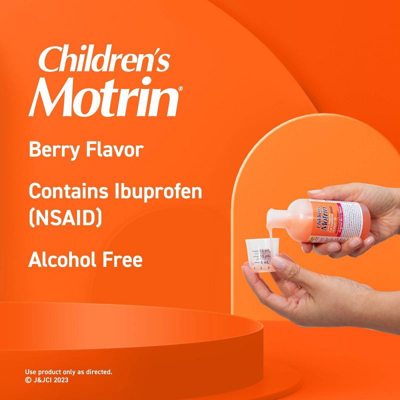 slide 4 of 6, Children's Motrin Pain Reliever/Fever Reducer Liquid - Ibuprofen (NSAID) - Berry - 4 fl oz, 4 fl oz