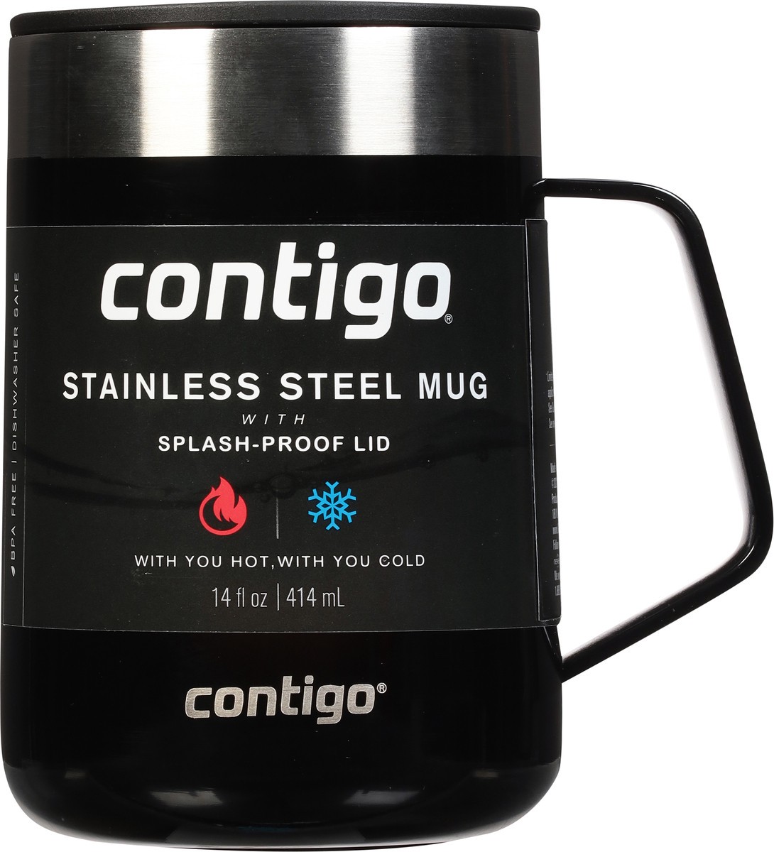 slide 7 of 9, Contigo Stainless Steel Vacuum-Insulated Mug with Handle and Splash-Proof Lid, Licorice, 1 ct