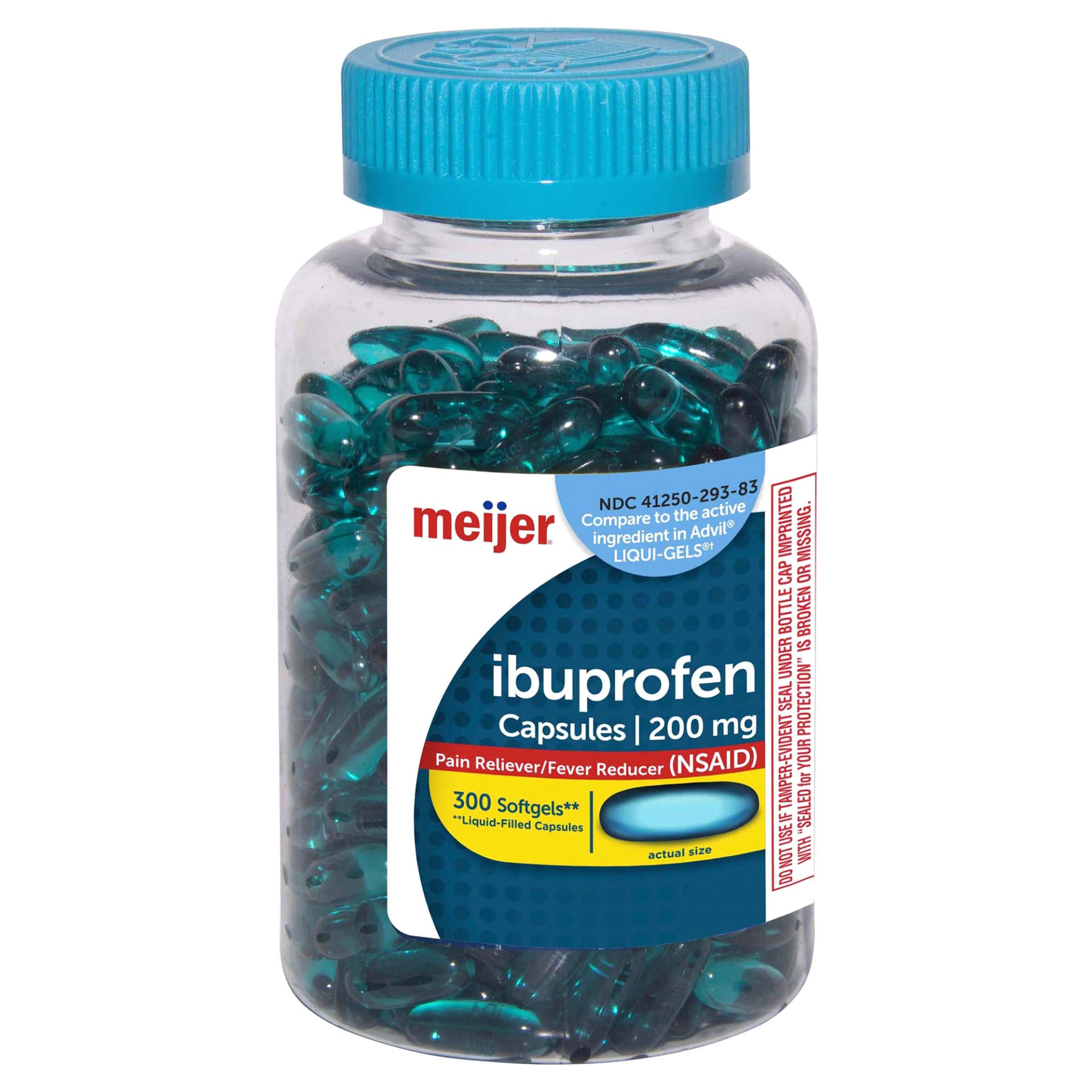 slide 1 of 1, Meijer Ibuprofen Liquid Softgels Capsules, 300 ct; 200 mg