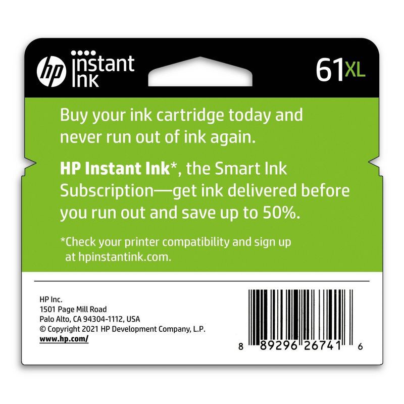 slide 3 of 6, HP Inc. HP 61XL Single Ink Cartridge - Black (CH563WN#140), 1 ct