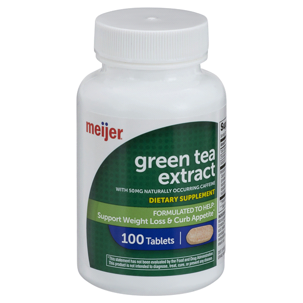 slide 1 of 1, Meijer Green Tea Extract, 100 Tablets, 100 ct