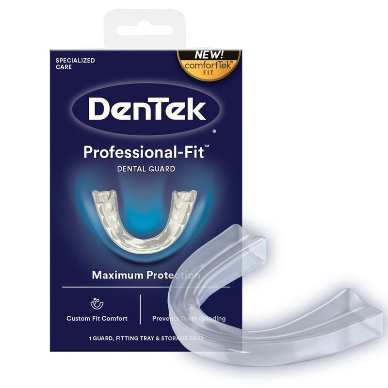 slide 2 of 9, DenTek Professional-Fit Dental Guard for Nighttime Teeth Grinding with Guard, Fitting Tray, & Storage Case, 1 ct