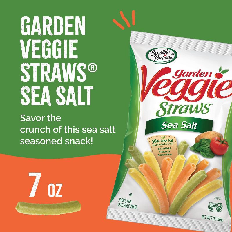 slide 2 of 7, Sensible Portions Sea Salt Garden Veggie Straws - 7oz, 7 oz