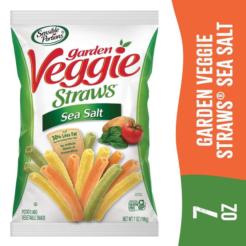 slide 7 of 7, Sensible Portions Sea Salt Garden Veggie Straws - 7oz, 7 oz