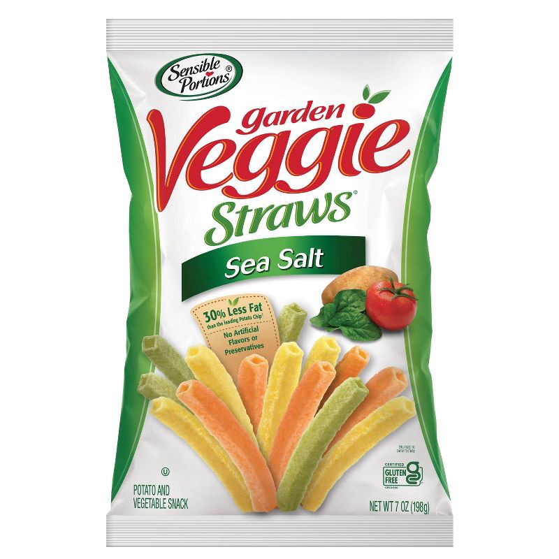 slide 1 of 7, Sensible Portions Sea Salt Garden Veggie Straws - 7oz, 7 oz