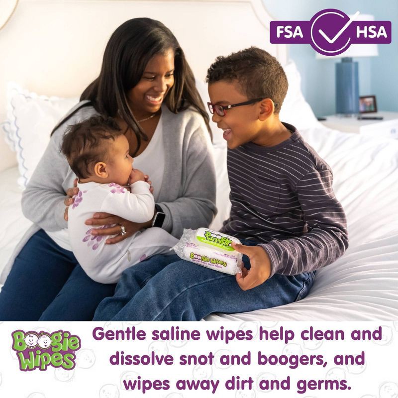 slide 2 of 7, Boogie Wipes Saline Nose Wipes Unscented - 30ct, 30 ct