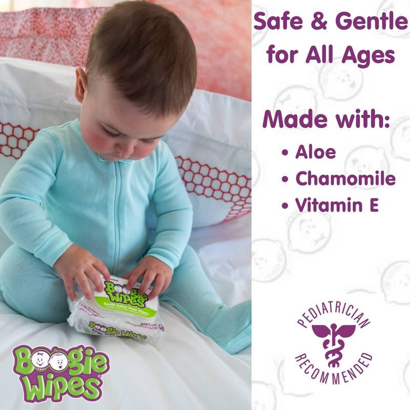 slide 3 of 7, Boogie Wipes Saline Nose Wipes Unscented - 30ct, 30 ct
