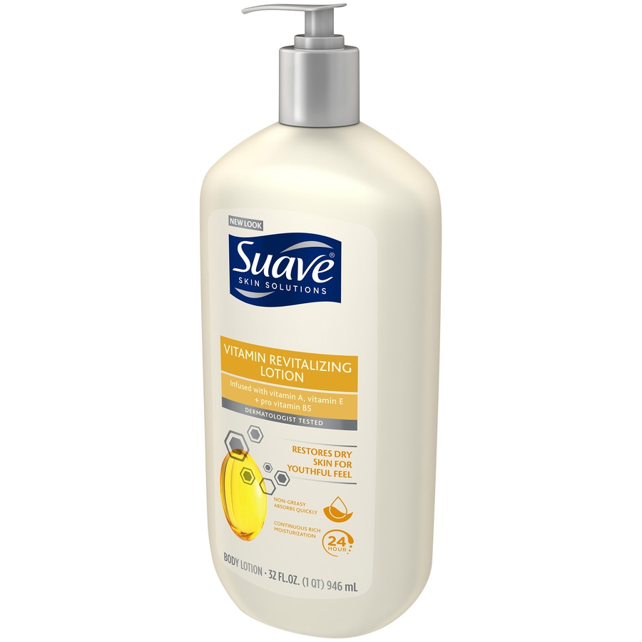 slide 3 of 4, Suave Revitalizing With Vitamin E Body Lotion, 32 oz