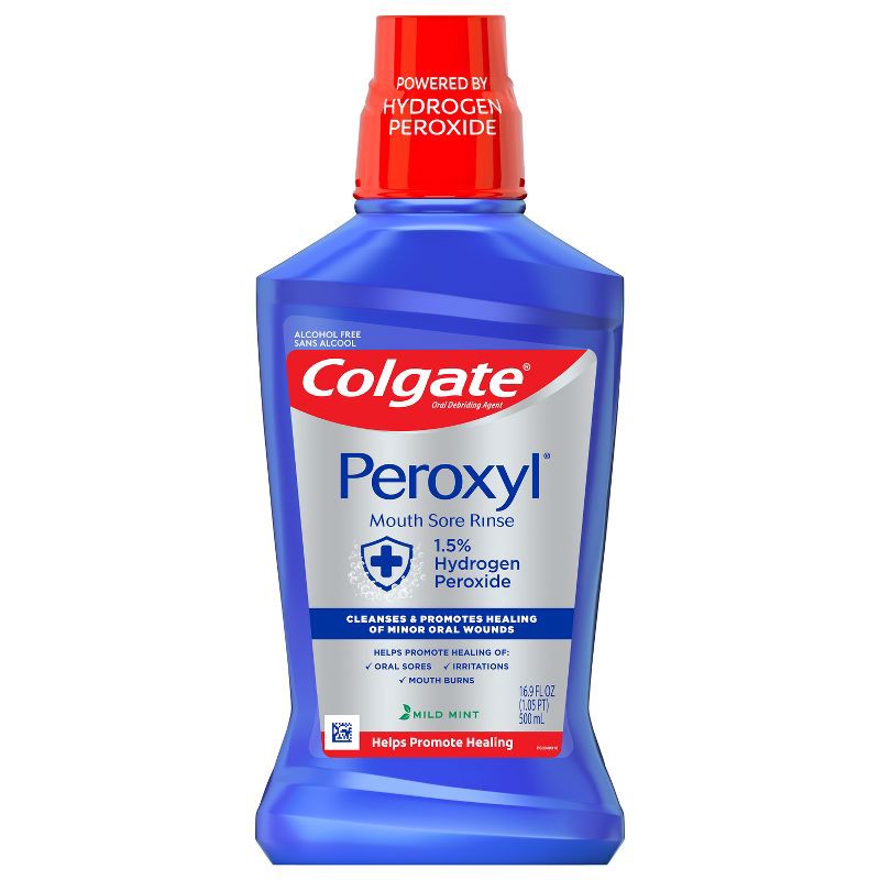 slide 2 of 6, Colgate Peroxyl Mouth Sore Rinse Mild Mint - 16.9 fl oz, 16.9 fl oz