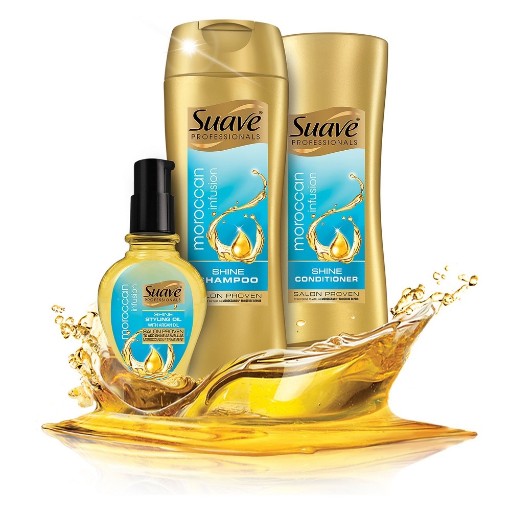 slide 5 of 7, Suave Professionals Moroccan Infusion Shine Shampoo, 28 fl oz