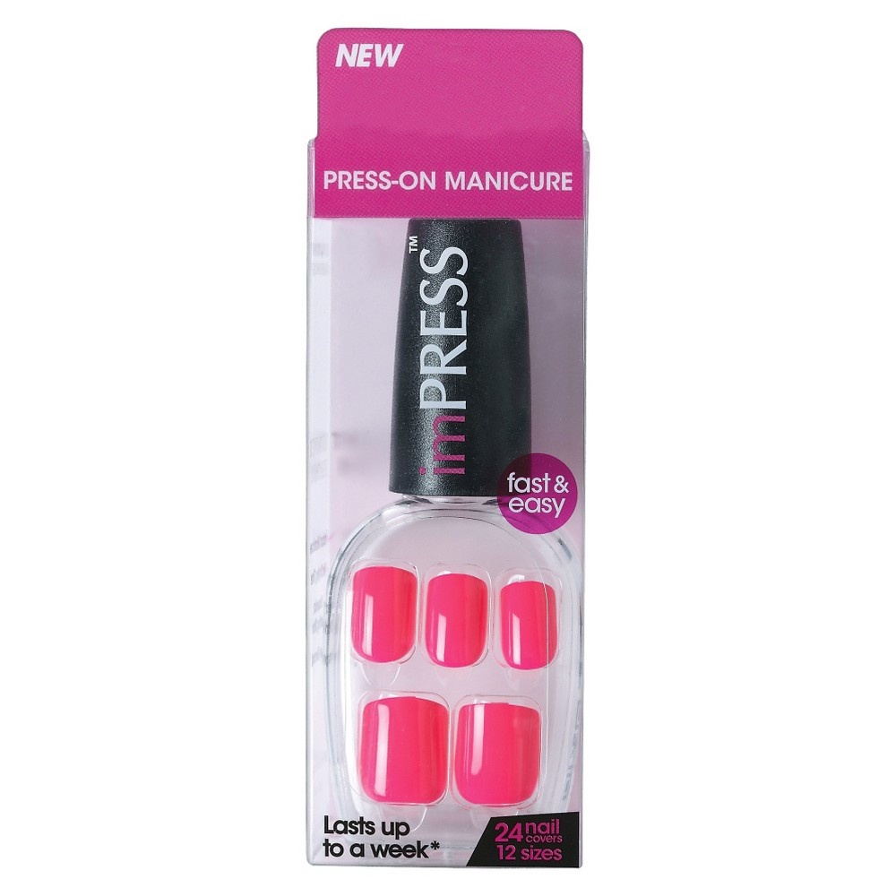 slide 2 of 2, Broadway's Nails Impress Press-On Manicure - Kiss & Tell - Pink, 24 ct