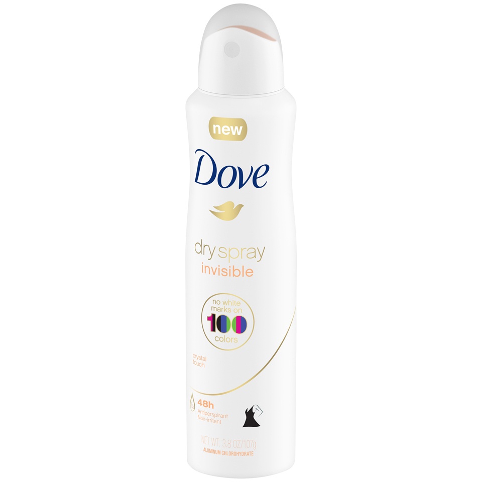 slide 3 of 3, Dove Crystal Touch 3.8z Dry Spray, 3.8 oz