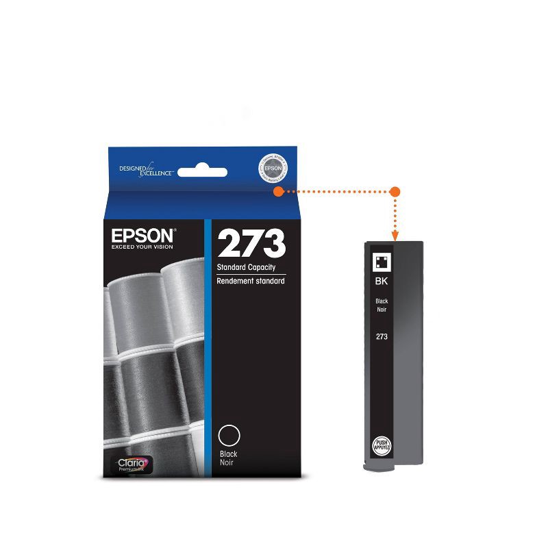 slide 3 of 6, Epson 273 Single Ink Cartridge - Black (T273020-CP), 1 ct