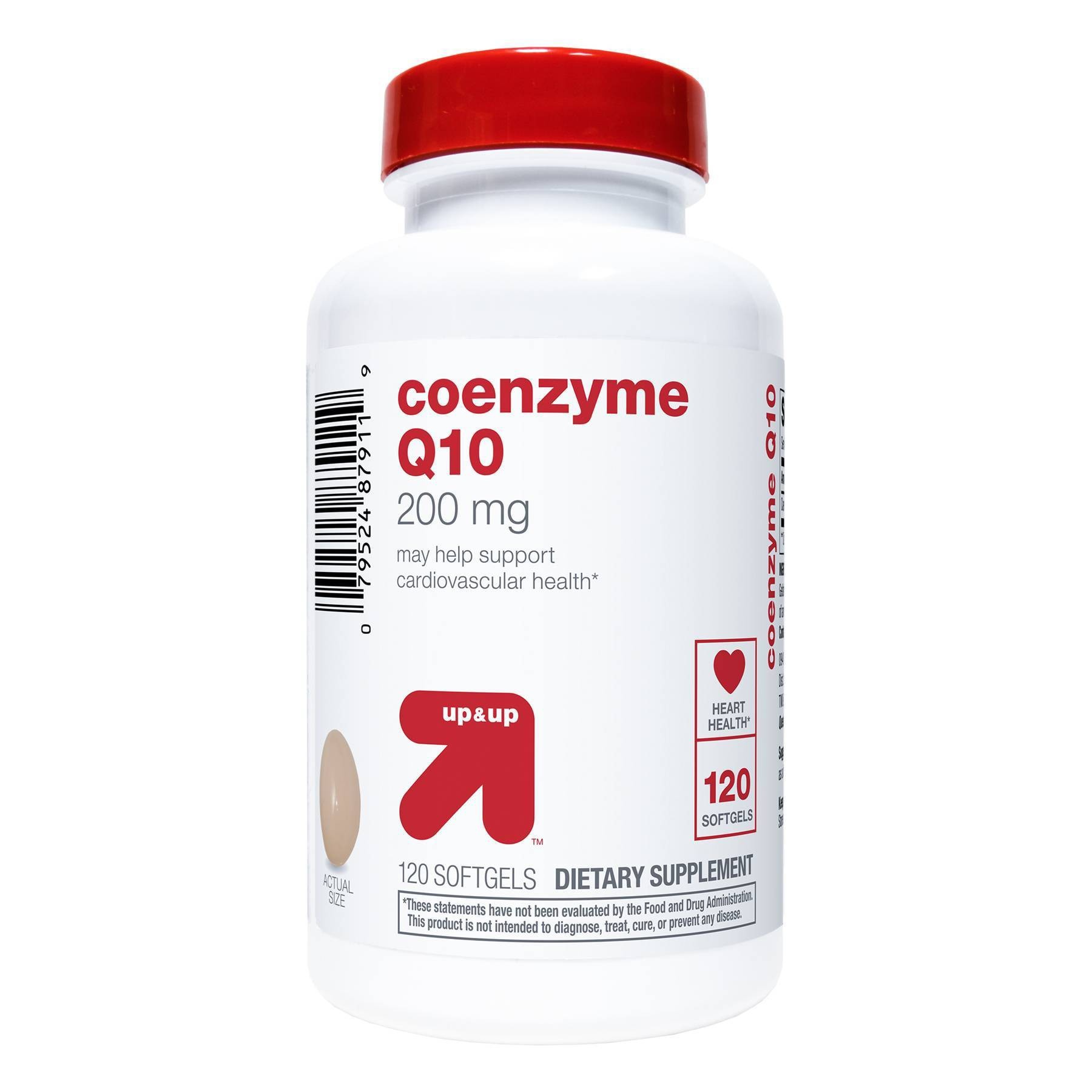 slide 1 of 3, Coenzyme Q10 200mg Supplement Softgels - 120ct - up & up™, 120 ct; 200 mg