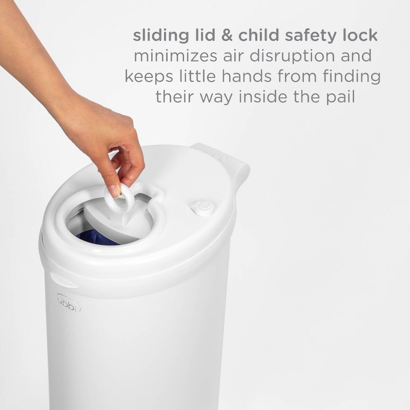 slide 7 of 9, Ubbi Stainless Steel Diaper Pail - White, 1 ct