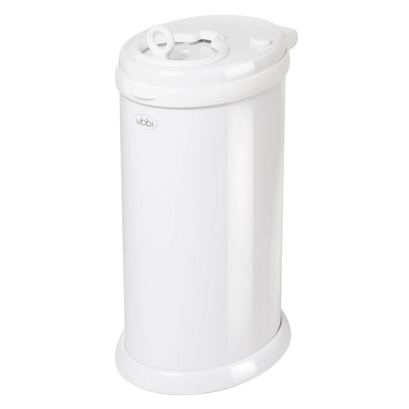 slide 1 of 9, Ubbi Stainless Steel Diaper Pail - White, 1 ct