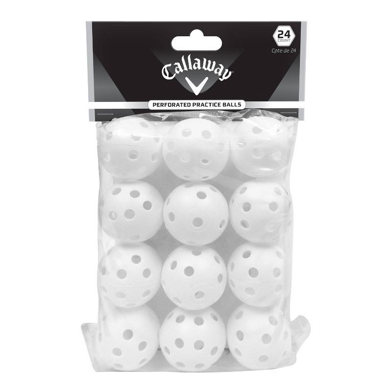 slide 3 of 3, Callaway Practice Perforated Golf Balls 24pk - White, 24 ct