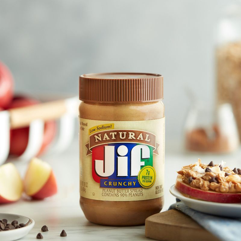 slide 6 of 6, Jif Natural Crunchy Peanut Butter Spread - 16oz, 16 oz