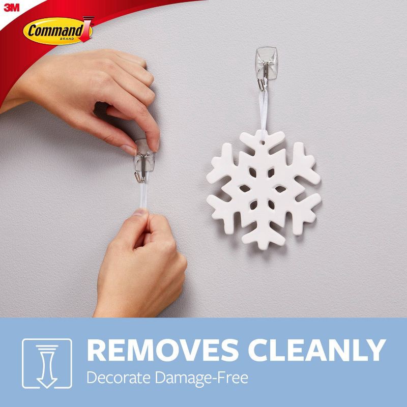 slide 5 of 12, Command Clear Small Wire Hooks, Damage Free Hanging of Christmas Decorations, 6 Hooks, 1 ct