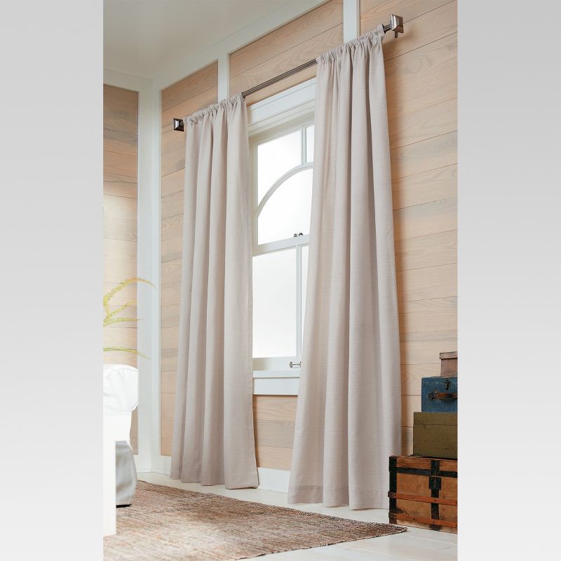 slide 2 of 2, 54"x84" Light Filtering Farrah Window Curtain Panel Cream - Threshold™: Off-White, UV Protection, Rod Pocket, 1 ct