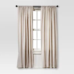 54"x84" Light Filtering Farrah Window Curtain Panel Cream - Threshold™: Off-White, UV Protection, Rod Pocket