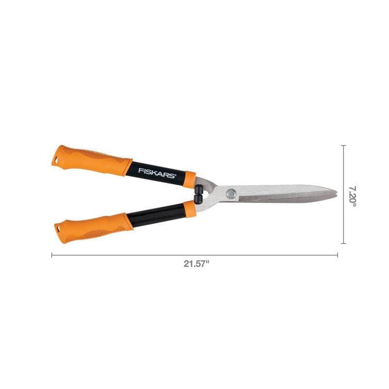 slide 3 of 4, Fiskars Hedge Shears: Rust-Resistant Steel Blade, Pruning & Gardening Tool, 21.5" Height, 1 ct