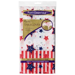 Party Essentials USA Stars Rectangle Plastic Tablecover 1 Each