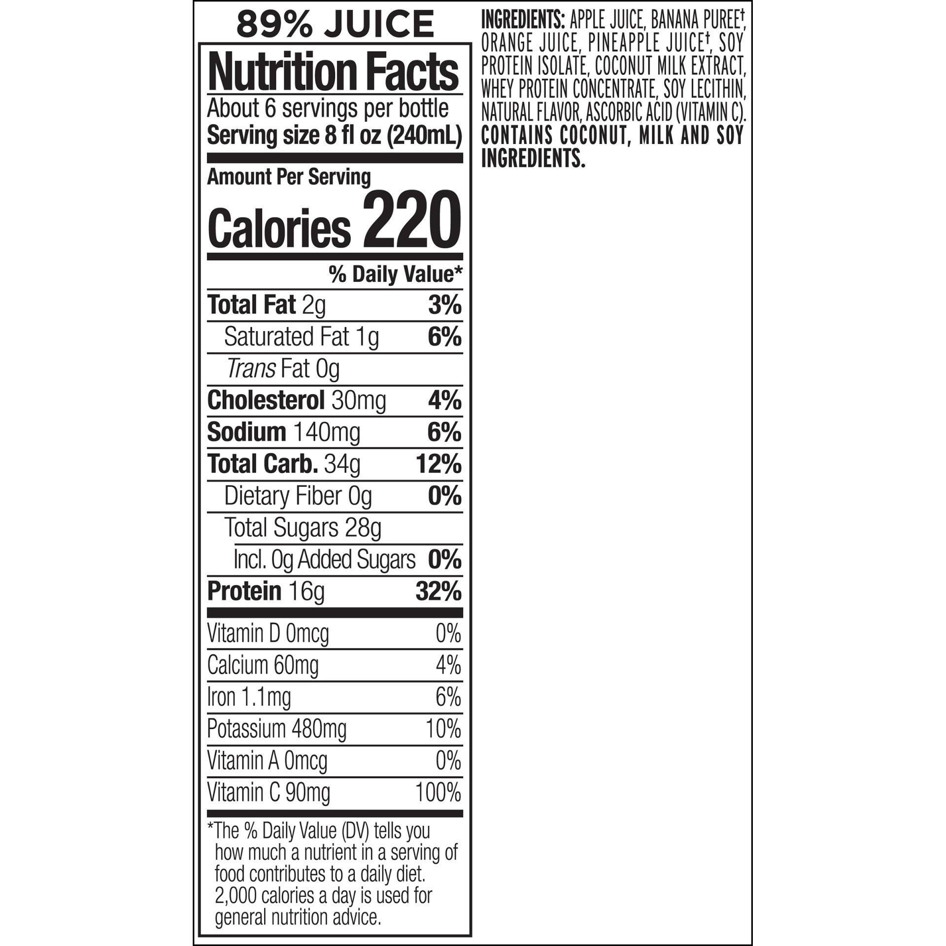 slide 2 of 2, Naked Juice Protein Zone Fruit Smoothie, 46 oz