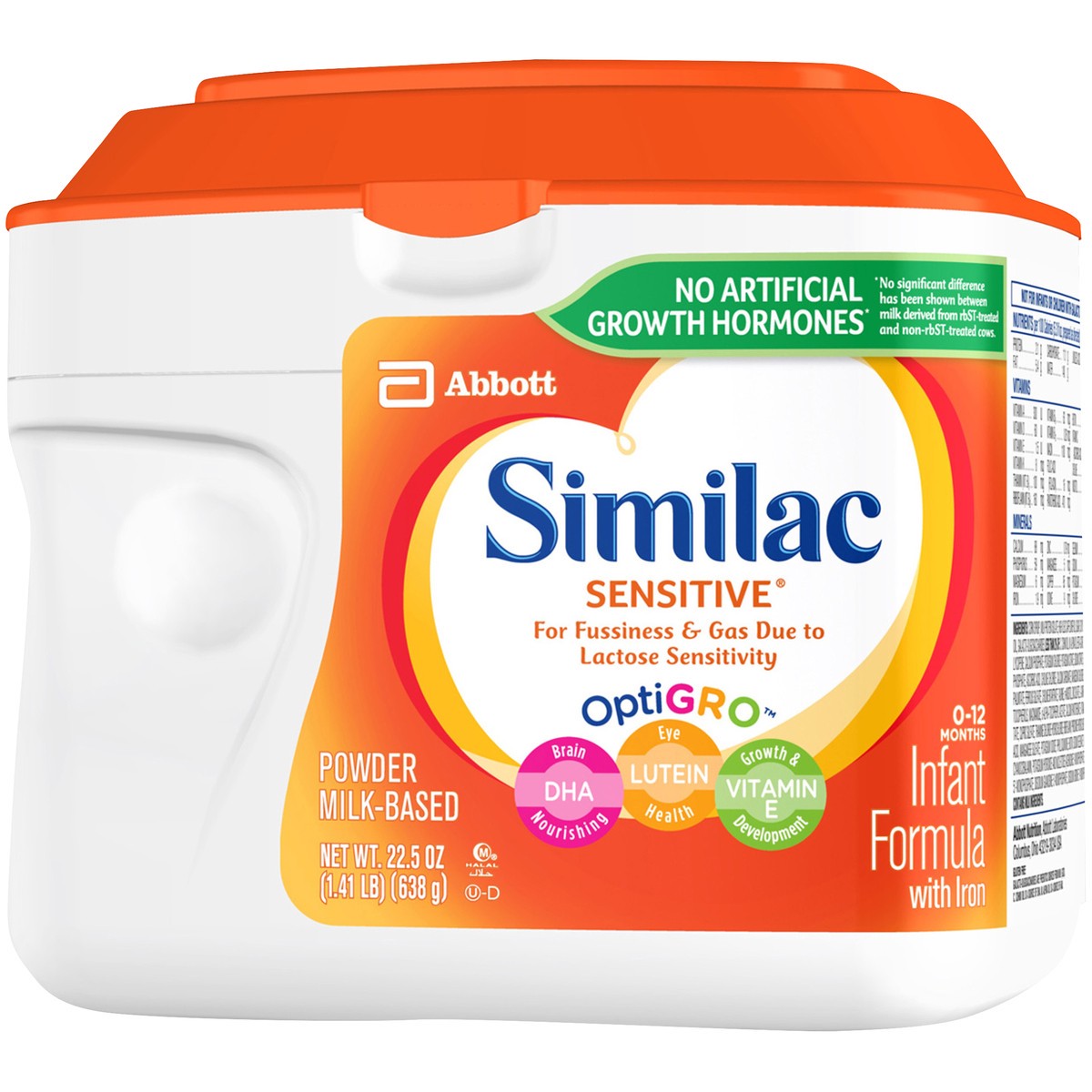 slide 12 of 14, Similac Sensitive For Fussiness and Gas Infant Formula with Iron Powder 22.5 oz Canister, 22.5 oz