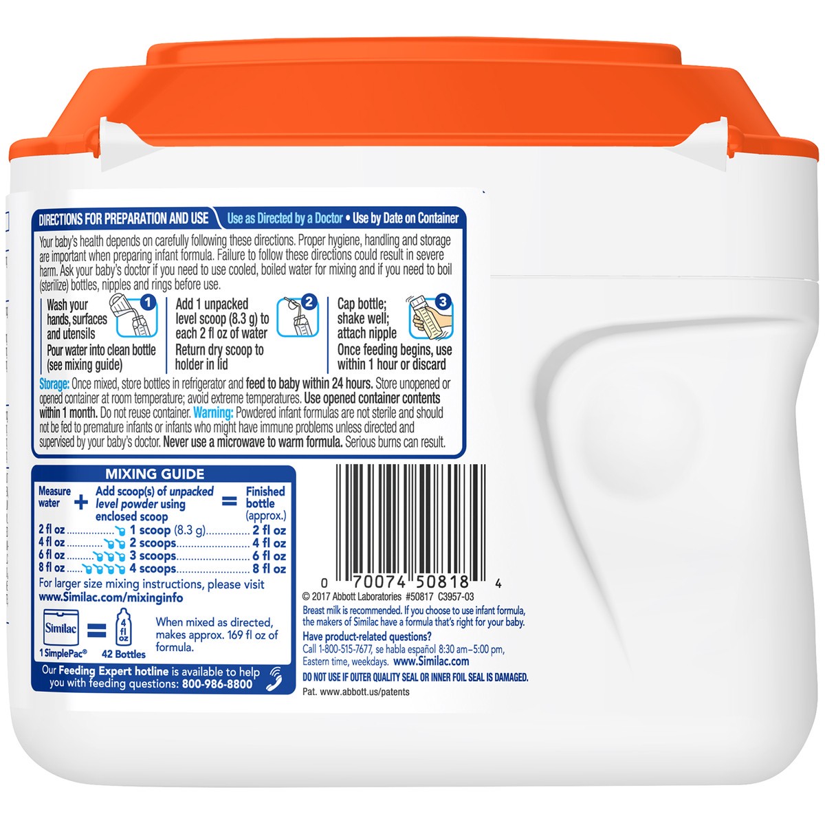 slide 13 of 14, Similac Sensitive For Fussiness and Gas Infant Formula with Iron Powder 22.5 oz Canister, 22.5 oz