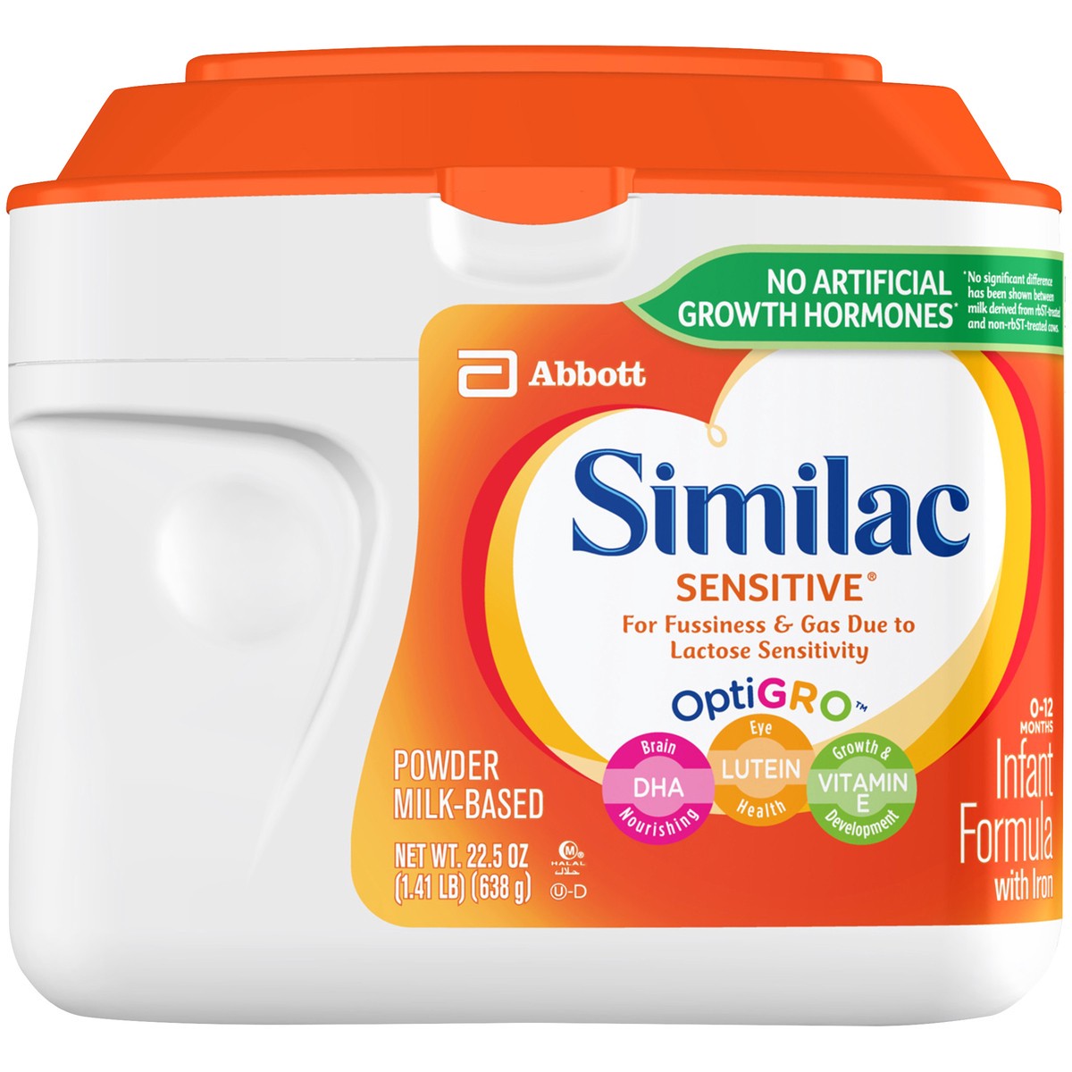 slide 14 of 14, Similac Sensitive For Fussiness and Gas Infant Formula with Iron Powder 22.5 oz Canister, 22.5 oz