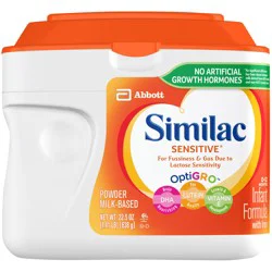 Similac Sensitive For Fussiness and Gas Infant Formula with Iron Powder 22.5 oz Canister