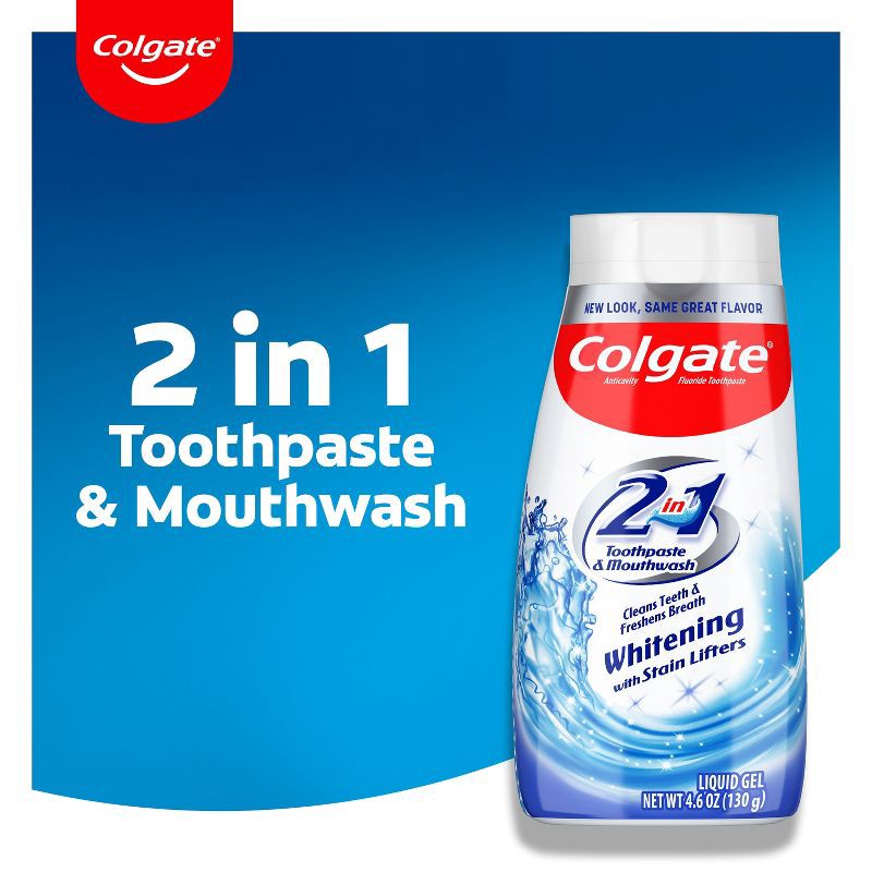 slide 3 of 7, Colgate 2-in-1 Whitening Gel Toothpaste and Mouthwash - 4.6oz, 4.6 oz