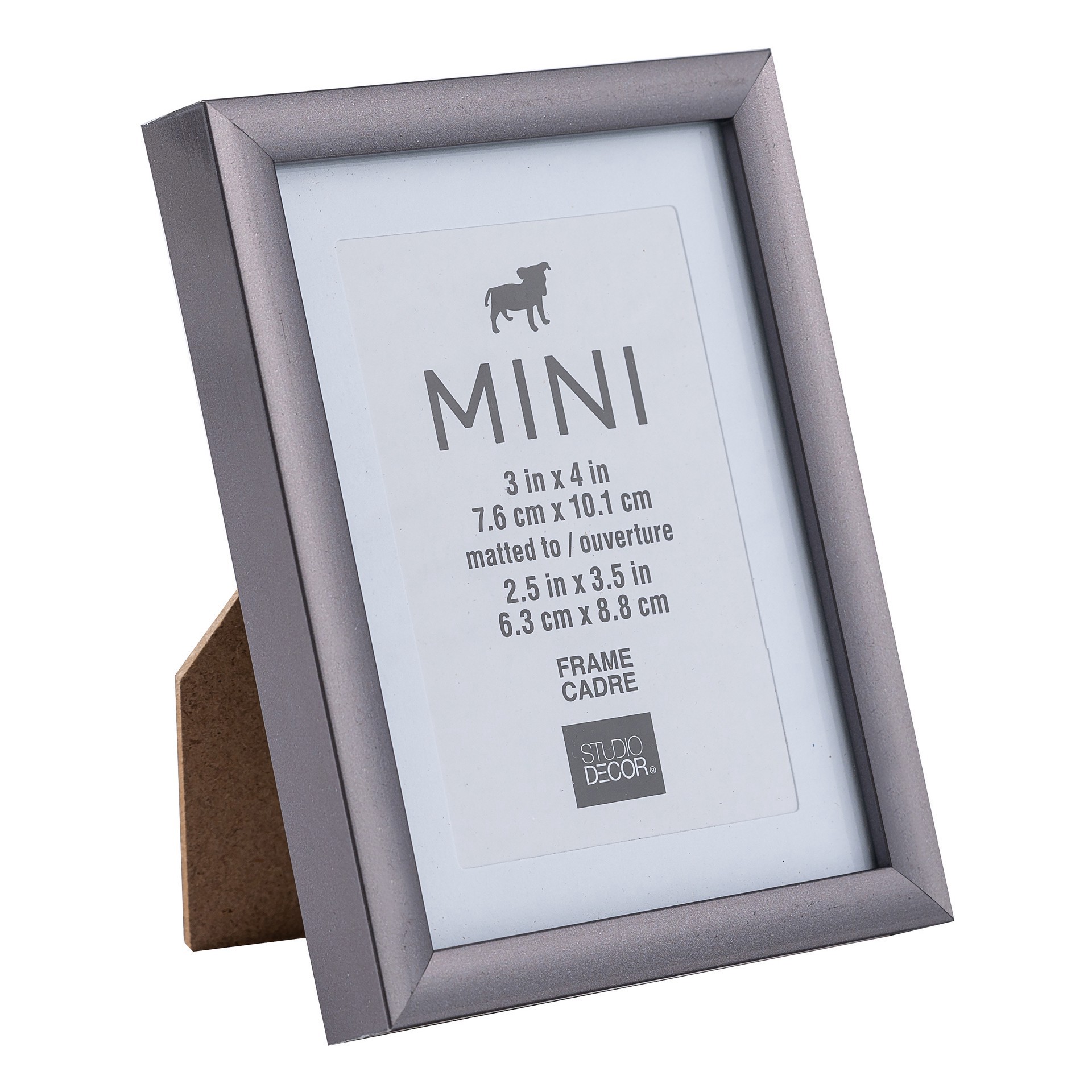 slide 6 of 6, Gunmetal Mini Frame With Mat By Studio Decor, 4.4 in x 3.34 in x 0.55 in