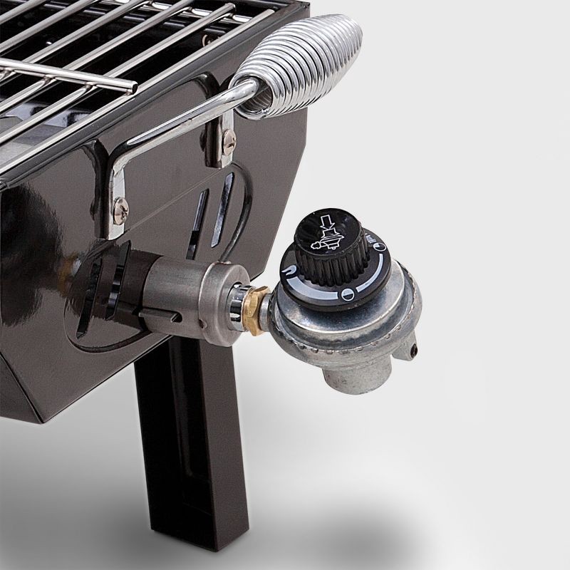 slide 2 of 6, Char-Broil Deluxe Tabletop 10,000 BTU Gas Grill 465640214 - Gray: Stainless Steel, Portable BBQ, 1 ct