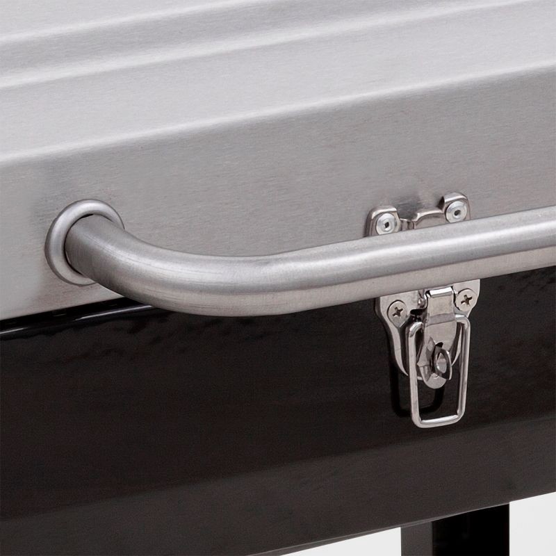 slide 5 of 6, Char-Broil Deluxe Tabletop 10,000 BTU Gas Grill 465640214 - Gray: Stainless Steel, Portable BBQ, 1 ct