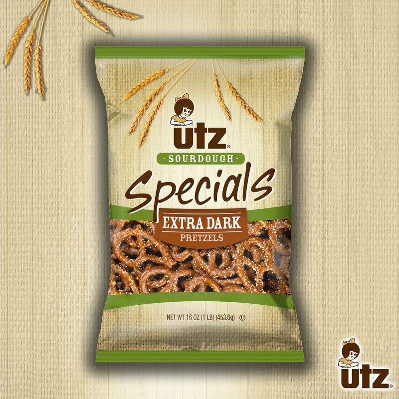 slide 3 of 6, Utz Sourdough Specials Extra Dark Pretzels - 16oz, 16 oz